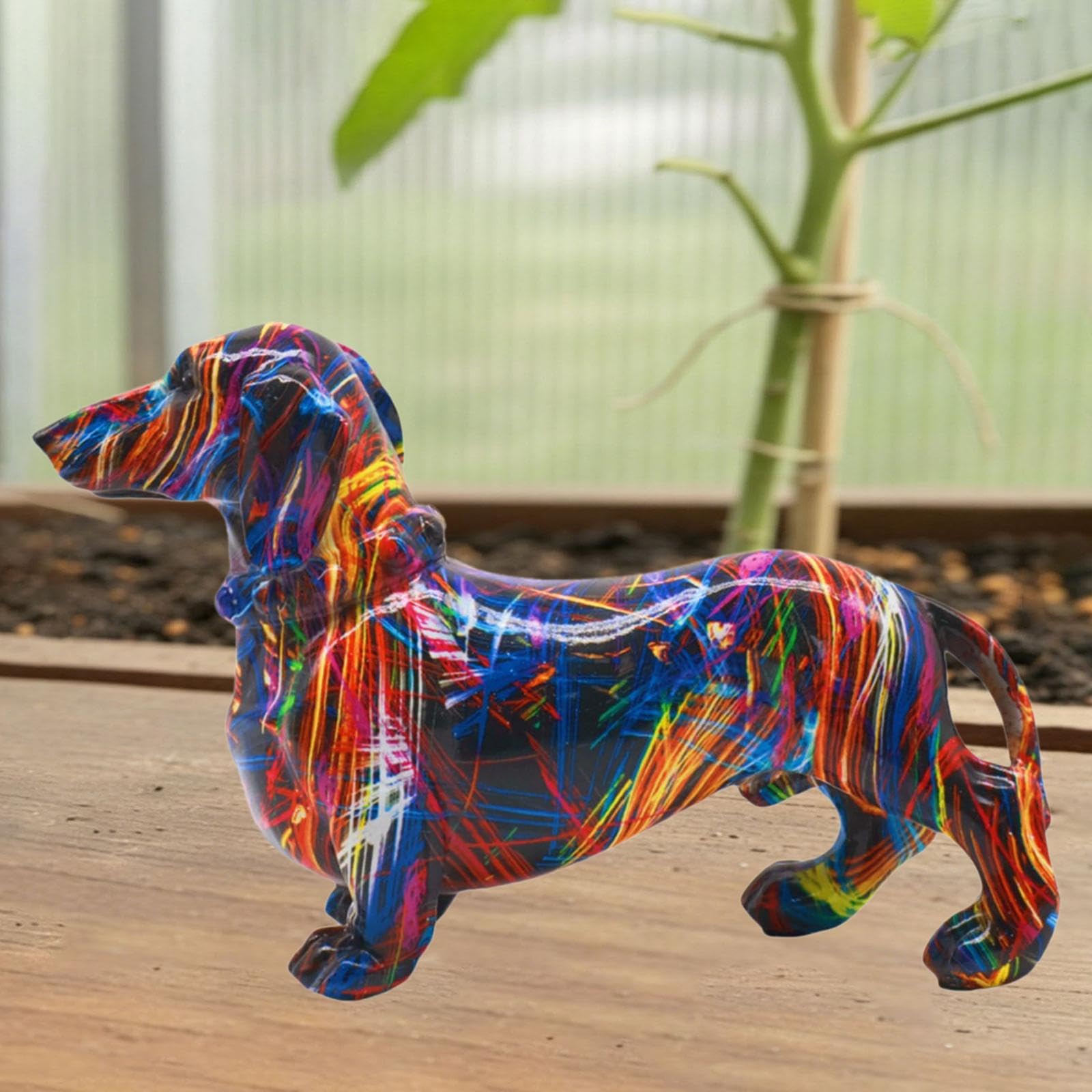 Amazon.co.jp: RNXRZANK 犬レジンスタチュー ダックスフンド テーブル