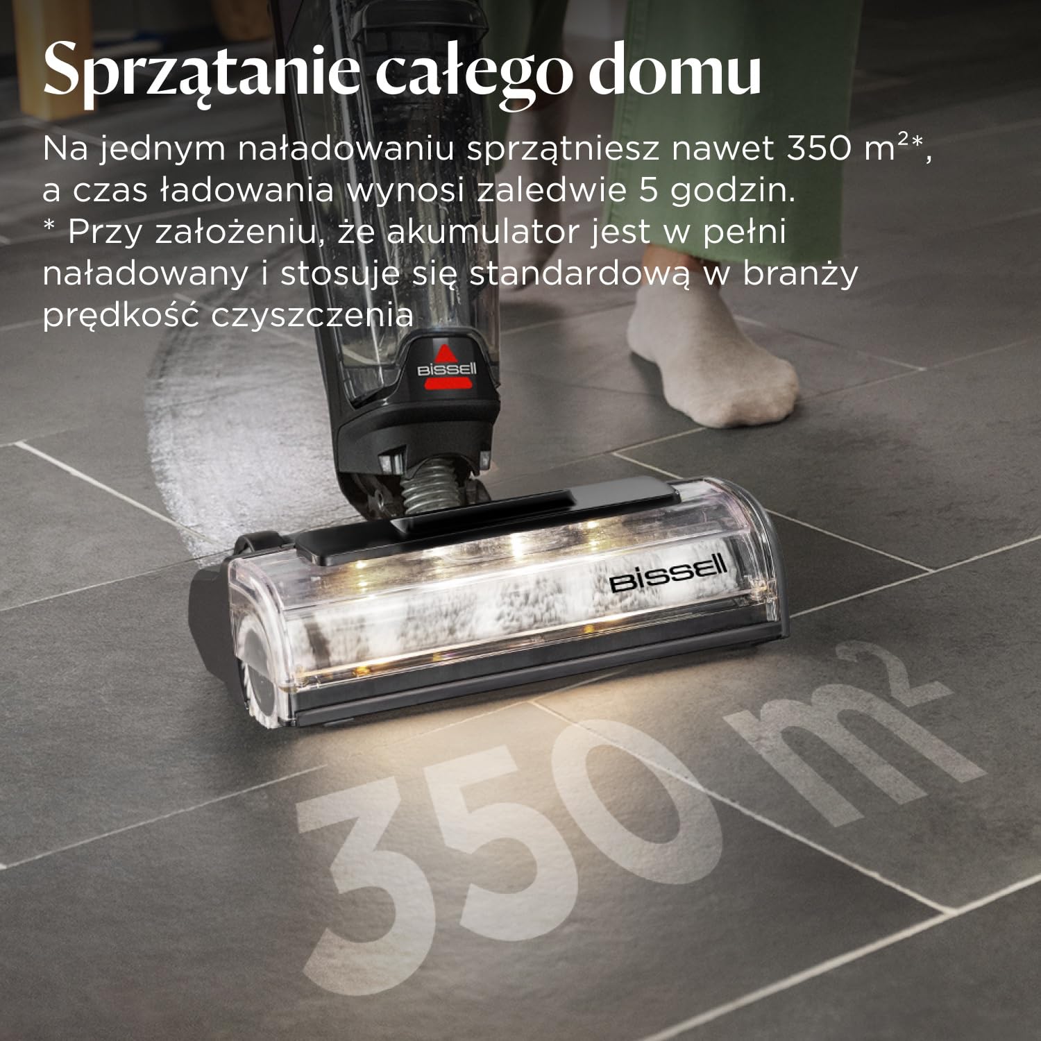 BISSELL CrossWave HydroScrub Odkurzacz Bezprzewodowy Mokro i Sucho 4283N | Do czyszczenia na mokro i sucho, 45 min pracy, z funkcją czyszczenia przy krawędziach, lampy LED