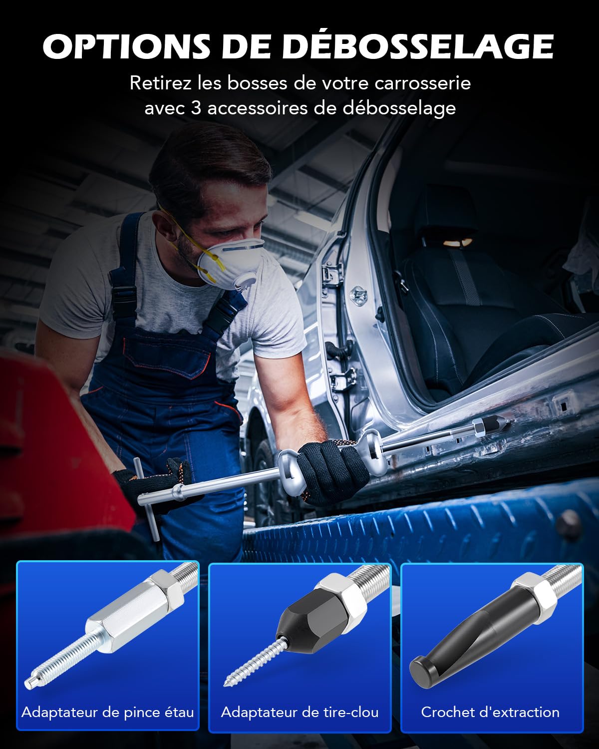 Orion Motor Tech Marteau à Inertie 15 Pièces, Kit d'Arrache Moyeu et Extracteur de Roulement avec Masse de 2,3 kg, Arrache Roulement Intérieur et Extérieur pour Auto et Utilitaire