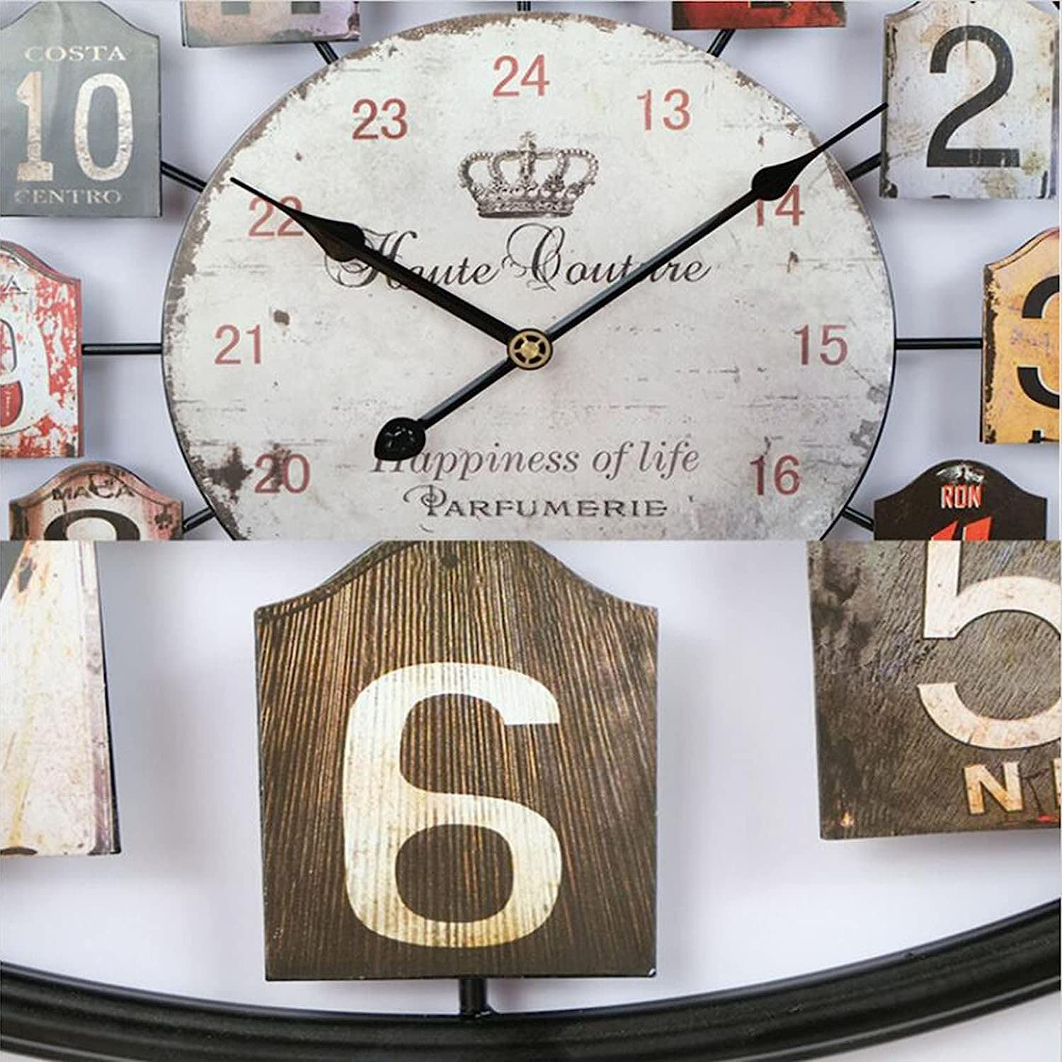 Orologio da Parete da Cortile 20 pollici/50 cm Metallo Rotondo per Giardino