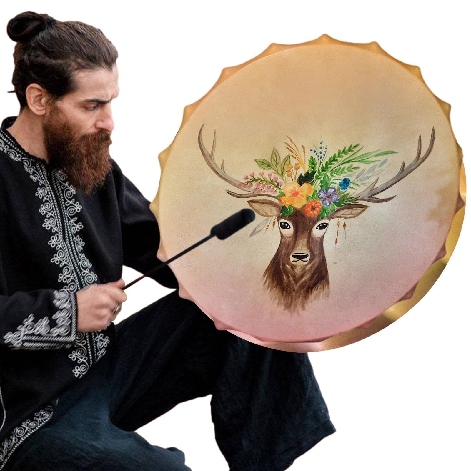 GIMOCOOL Shaman Drum | Elk Drum for Spiritual Music, Reflection and Meditation, Home Decor