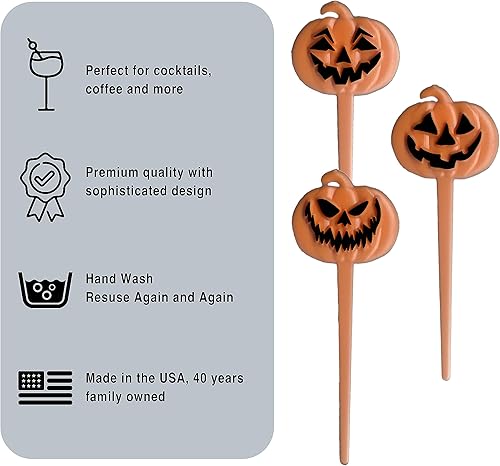 Miniatura 3 de Palillos de cóctel reutilizables, palillos de dientes de cóctel elegantes para aperitivos, brochetas de cóctel de calabaza para aperitivos, bandeja