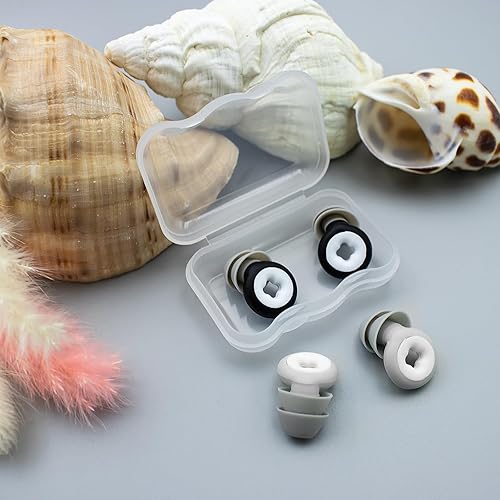 Miniatura 10 de Dexspoeny - 4 tapones para los oídos, de silicona con cancelación de ruido para dormir, reutilizables, dispositivos de protección auditiva para