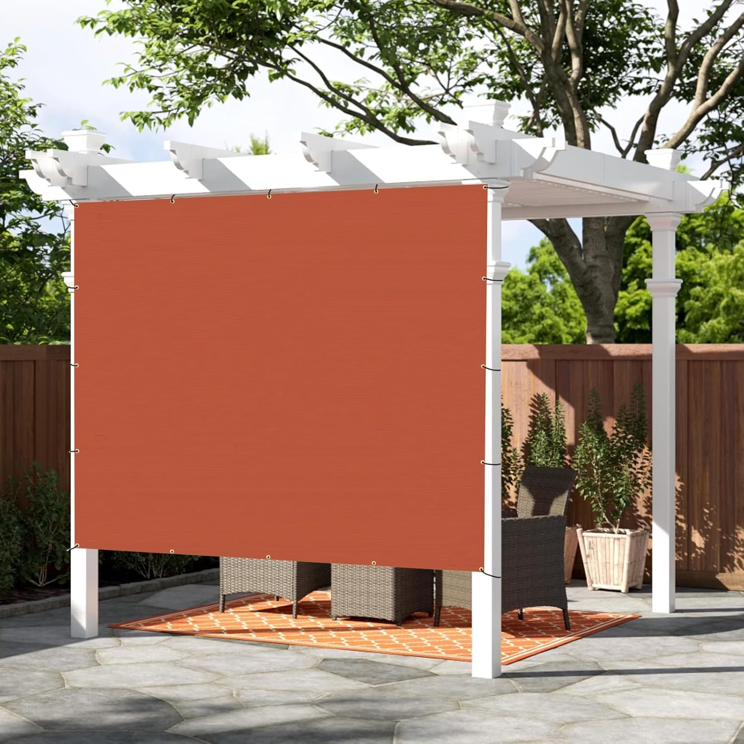 SUNNY GUARD Shade Cloth Custom Size 4x7 FT Sun Shade Screen Fabric Shade Cover Tarp with Grommets for Pergola Backyard Garden, Terra(We Customized)