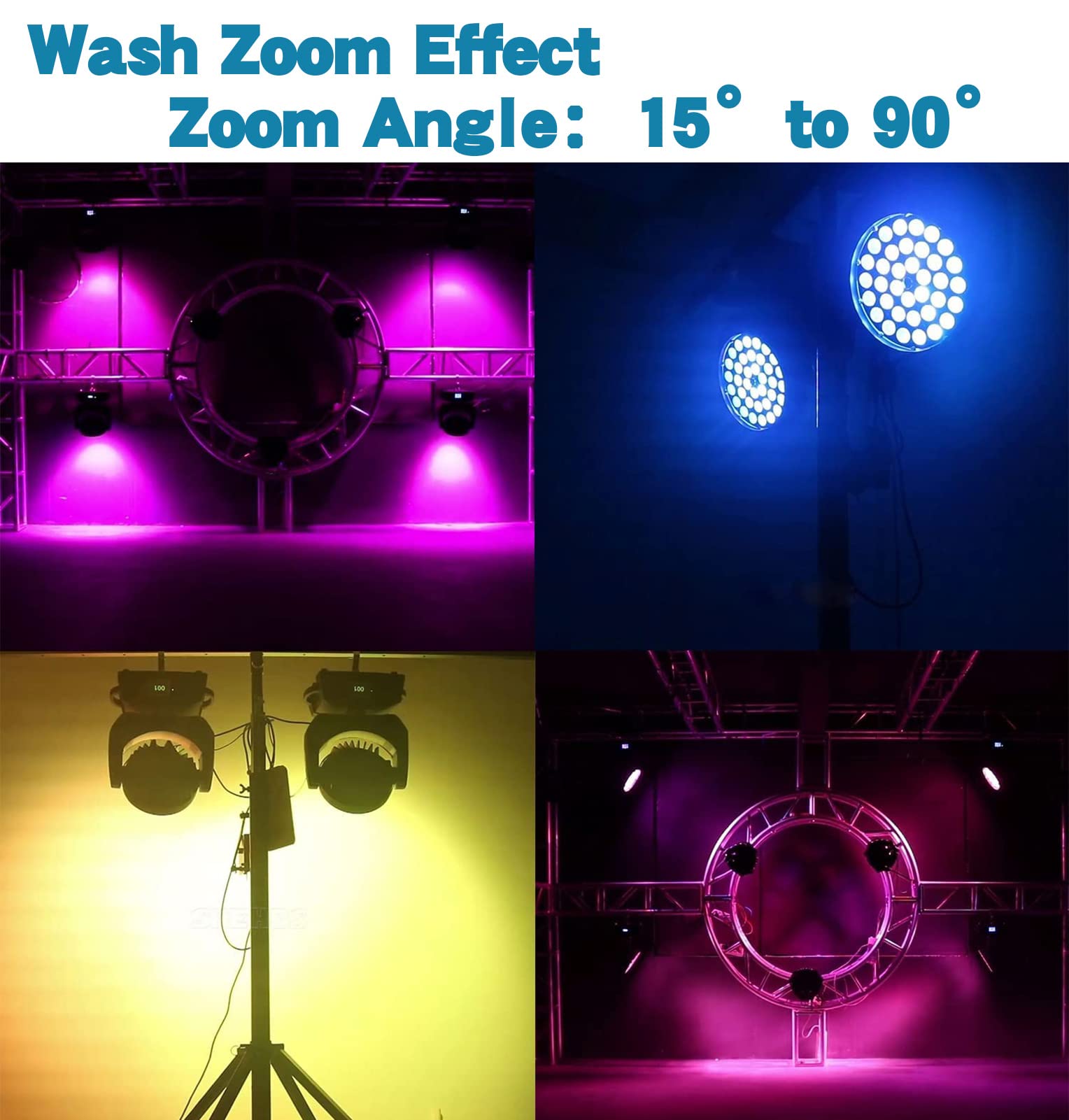 SHEHDS Lampes Frontales Mobiles à DEL 7 X 18 W RGBWA+UV 6 En 1