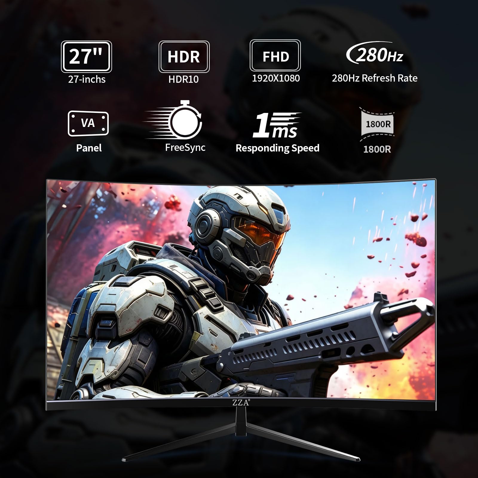 27 Inch 280Hz Curved Gaming Monitor FHD Review - Dettaglio