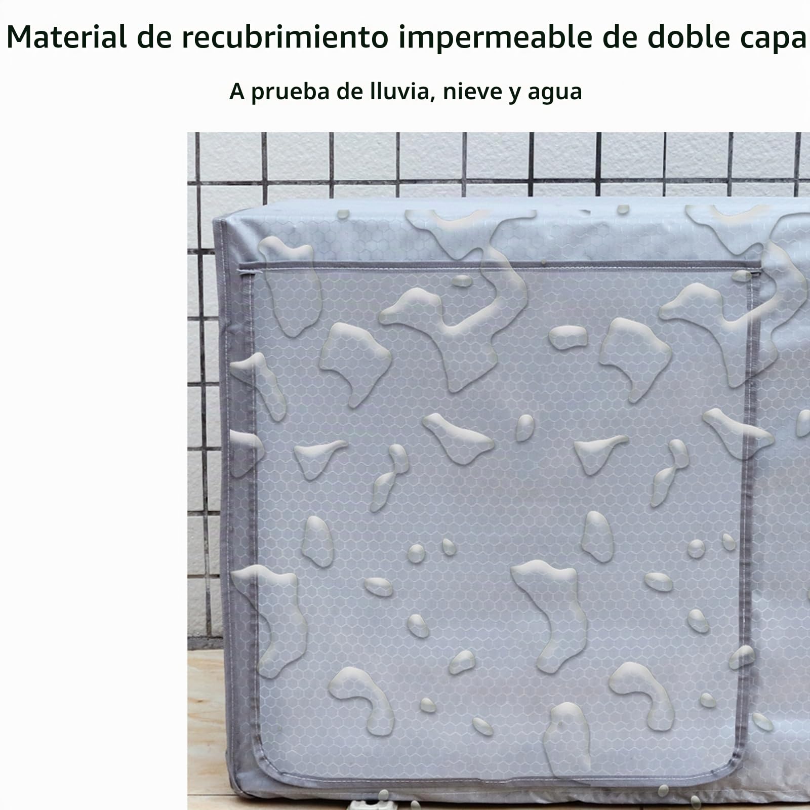 Fundas Aire Acondicionado Exterior, Tapa del Aire Acondicionado, Impermeable y a Prueba de Polvo, Protección Solar y Aislamiento Térmico, Tela Oxford 600D(Silver,100x43x80cm)