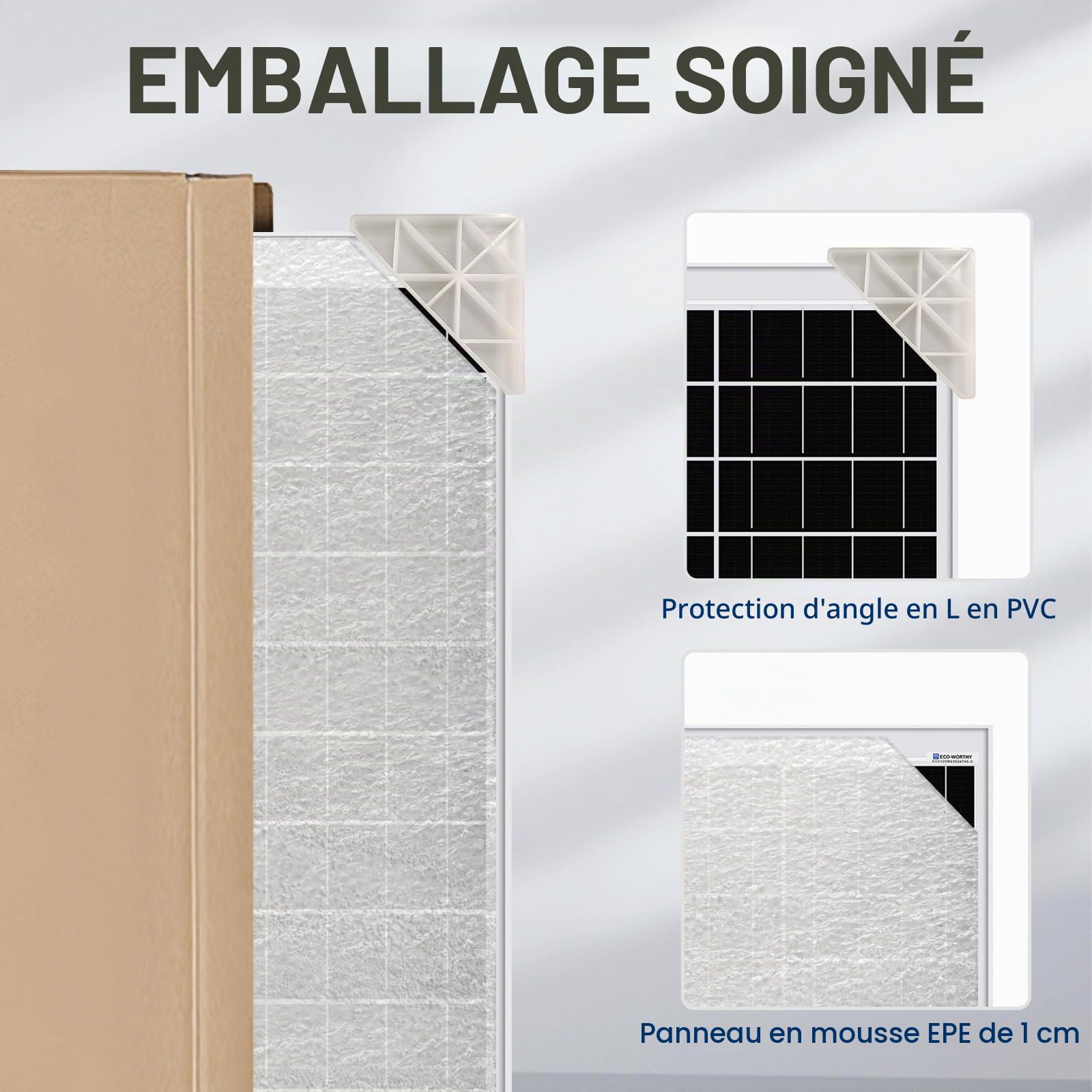ECO-WORTHY Kit de panneau solaire 120 W 12 V 0,5 kWh/jour hors réseau pour camping-car, bateau, camping : panneau solaire mono 120 W + contrôleur de charge solaire PWM 30 A + supports Z + câbles