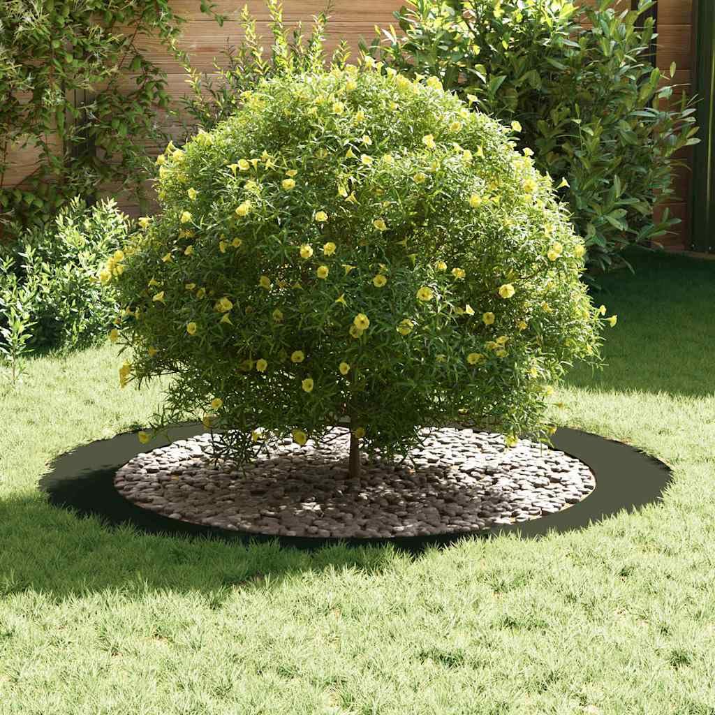 Anillo para árbol de 120 x 120 cm, de acero, color verde oliva | Resistente borde de jardín delantero y patio para delimitar árboles y plantas de forma limpia.