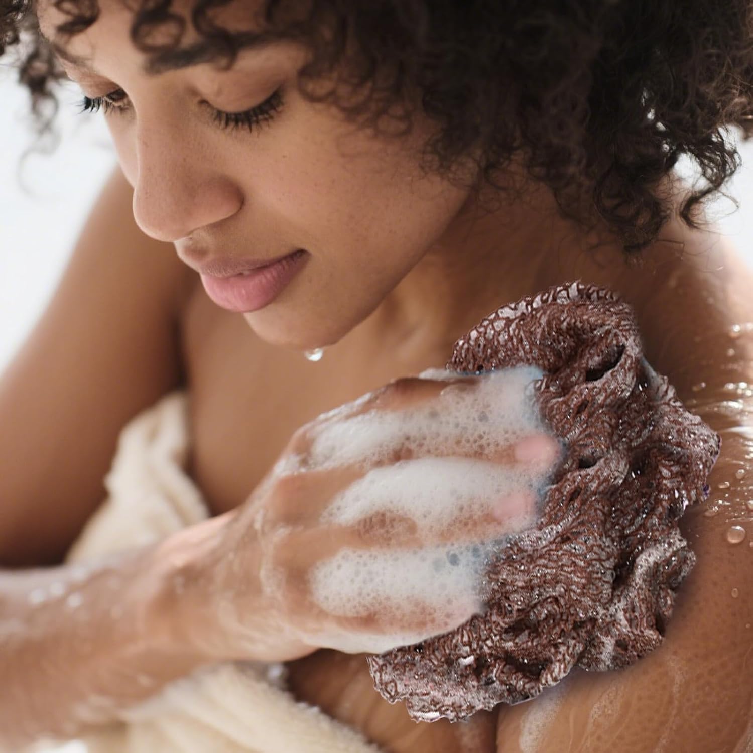 African Net Sponge Authentic with Knots - Exfoliating Washcloth Towel, Back Scrubber for Shower Bath, Exfoliating Body Scrubber Exfoliator, African Rags Wash Cloth Loofah Lufa Sponge image 5