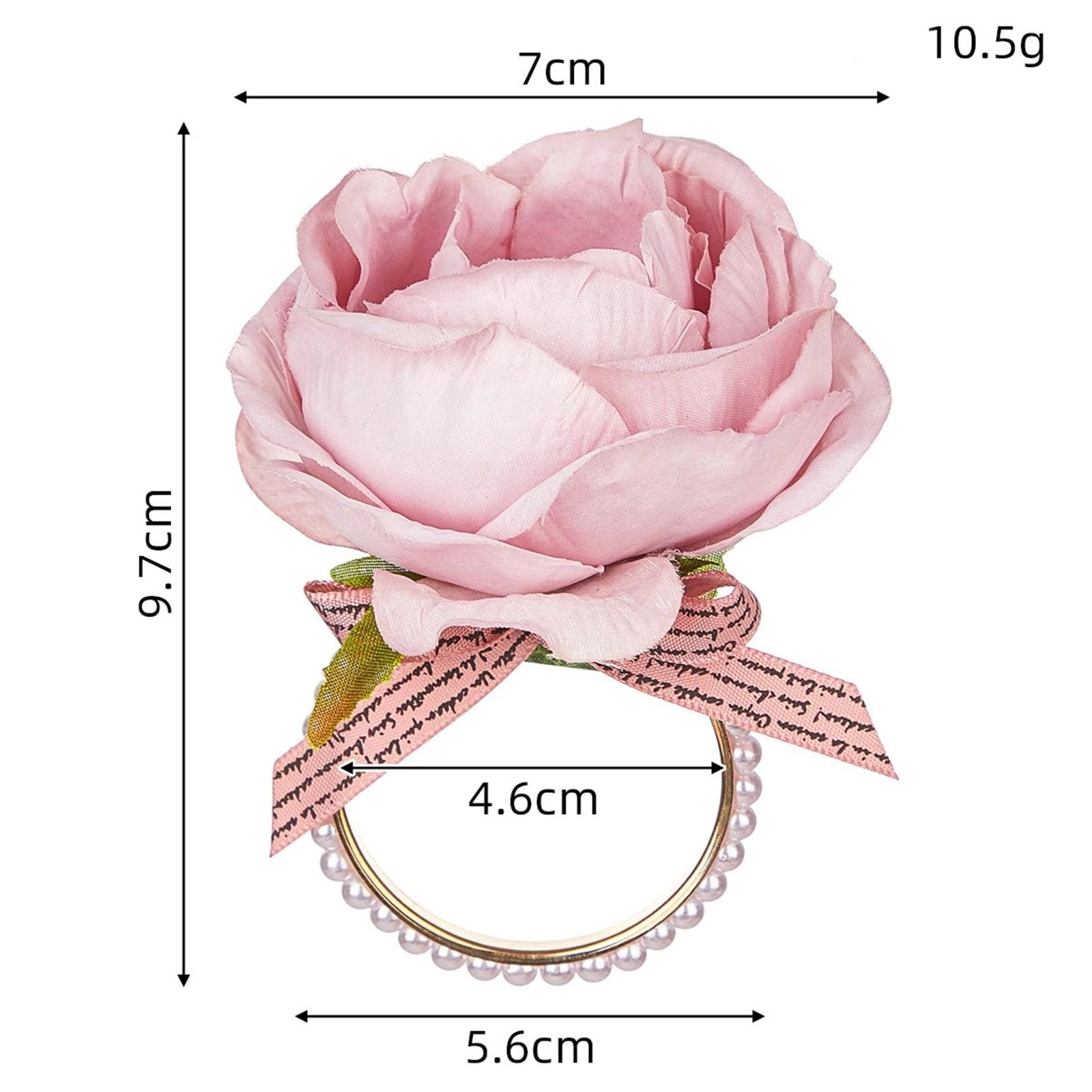 Lot de 18 ronds de serviette uniques en forme de rose - Décoration romantique délicate