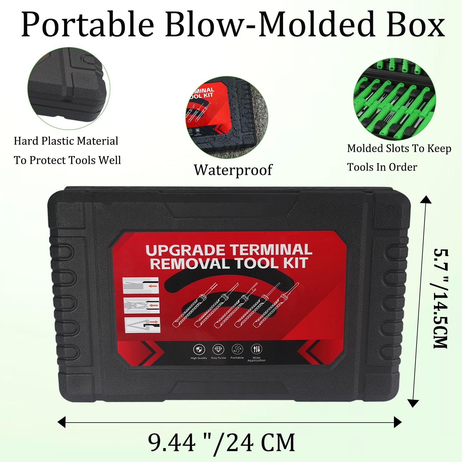 Terminal Removal Tool Kit-41Pcs Depinning Tool with Blow-Molded Case | 41Pcs Depinning Tools Kit Automotive Green Electrical Pin Removal Tool Kit for Auto Motorcycle Wire Harness and Connectors