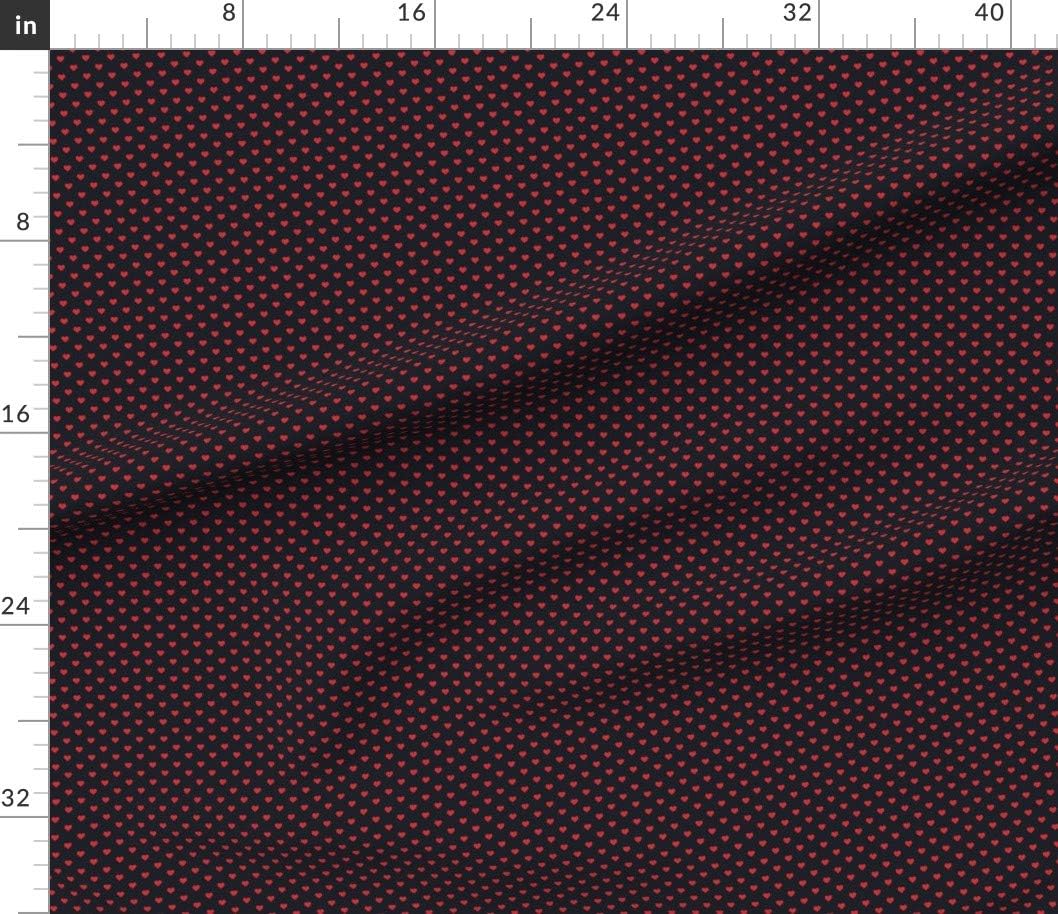 Spoonflower Fabric - Hearts Red Black Valentine Printed on Petal Signature Cotton Fabric by The Yard - Sewing Quilting Apparel Crafts Decor