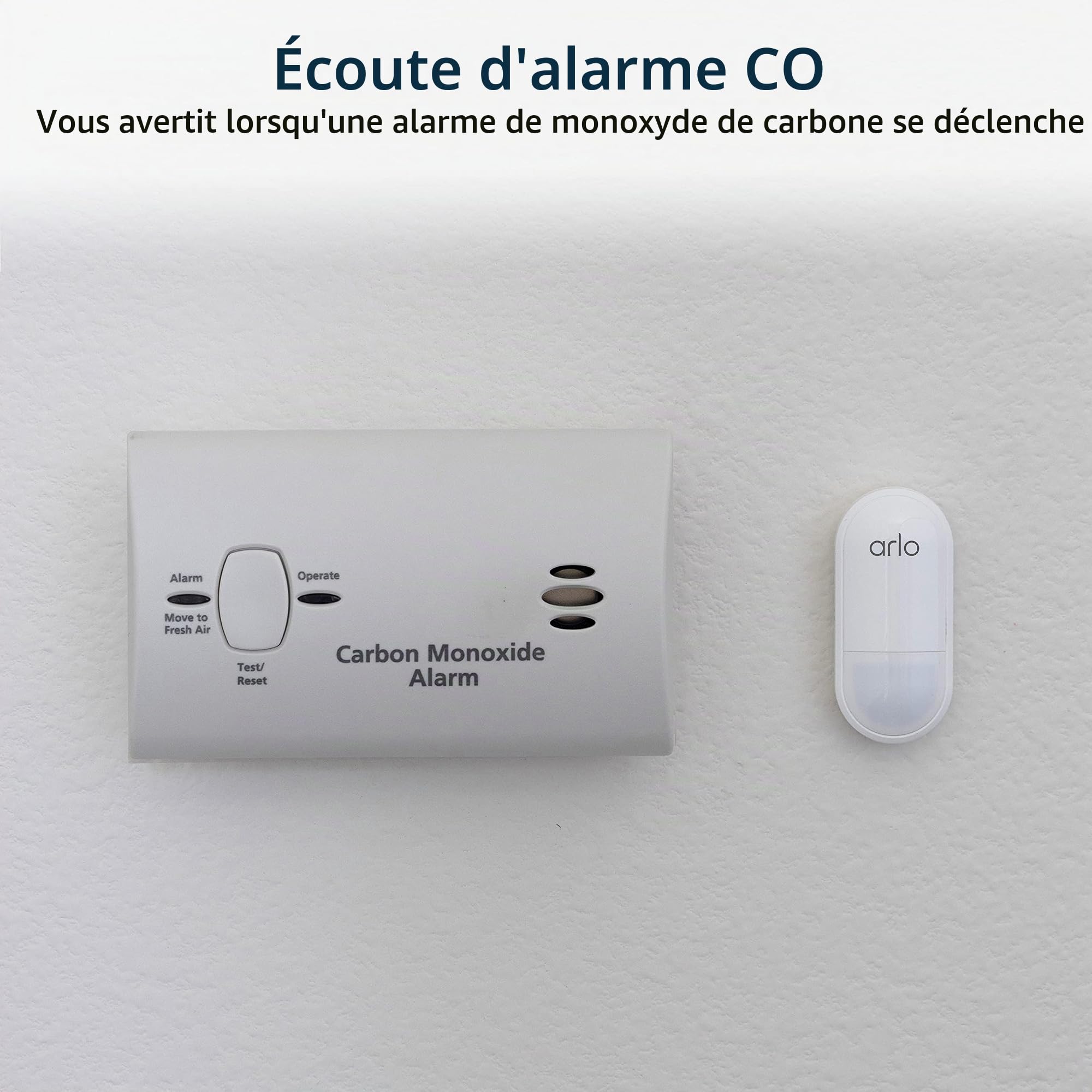 Arlo MS1001 Capteur Tout-en-Un avec 8 Fonctions pour système de sécurité Domestique, Alarme Anti-effraction, détecteur de fumée et détecteur de CO2, détecteur de Fuite d'eau, capteur de Porte, 1