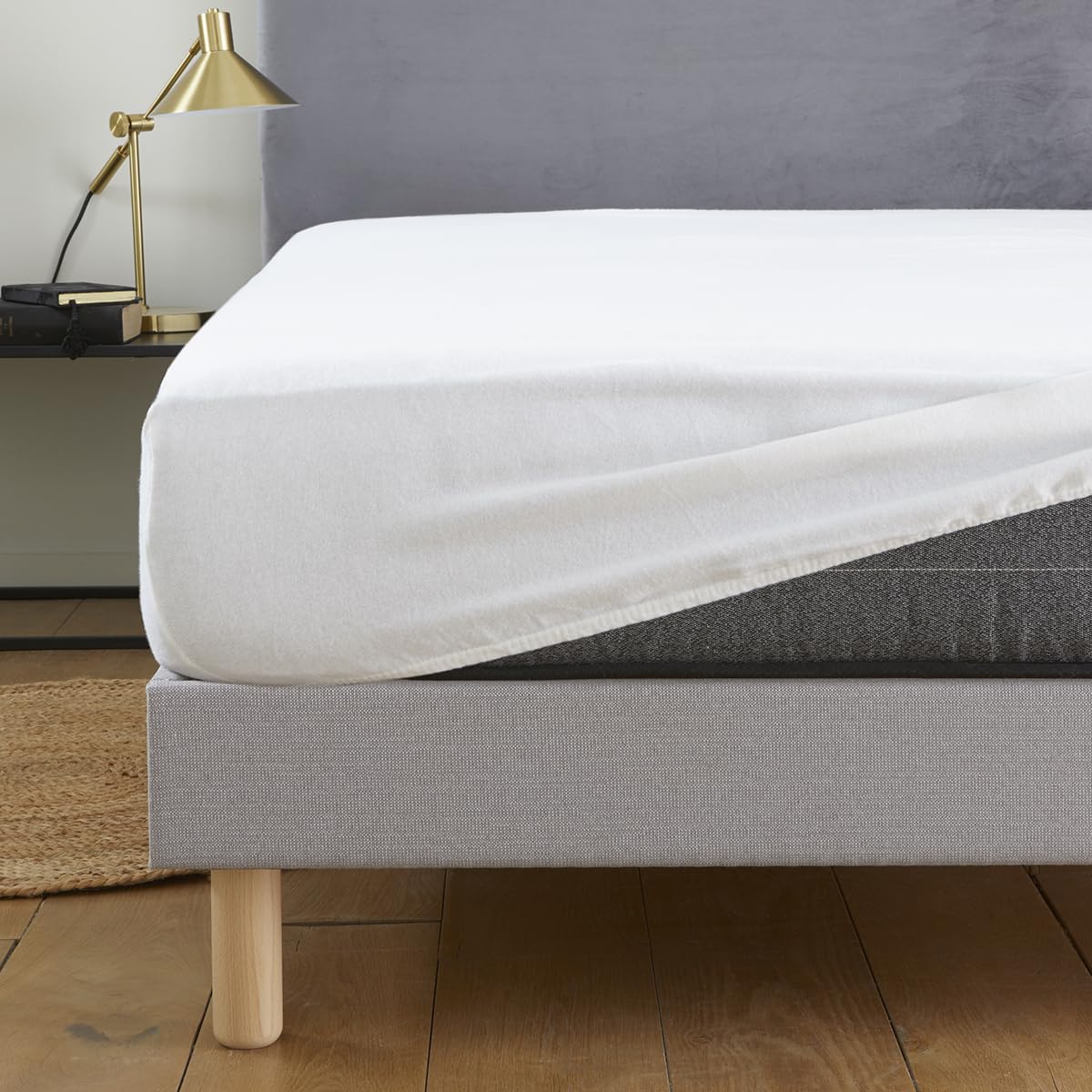 Protège-matelas absorbant DODO 180x200 cm en molleton de coton pour lit double