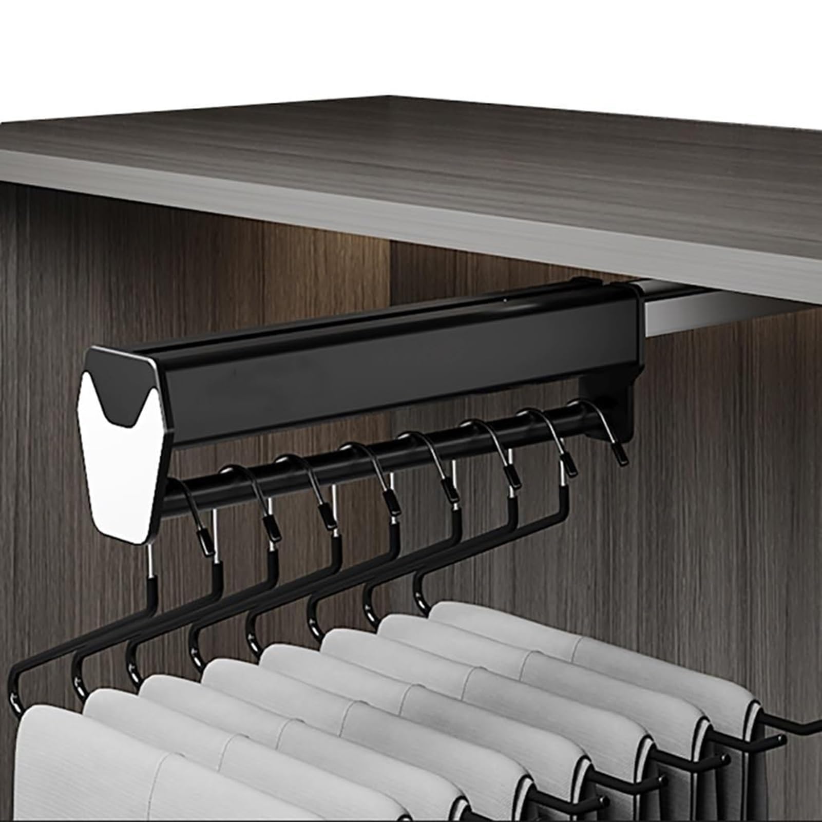 CAFIEDR Adjustable Pull Out Clothes Hanger Rod - Extendable Closet Organizer Rail 30-60Cm For Pants *Coats, Heavy Duty Up To 25Kg, Space-Saving Wardrobe Solution,550Mm/21.6Inch.600mm/23.6inch