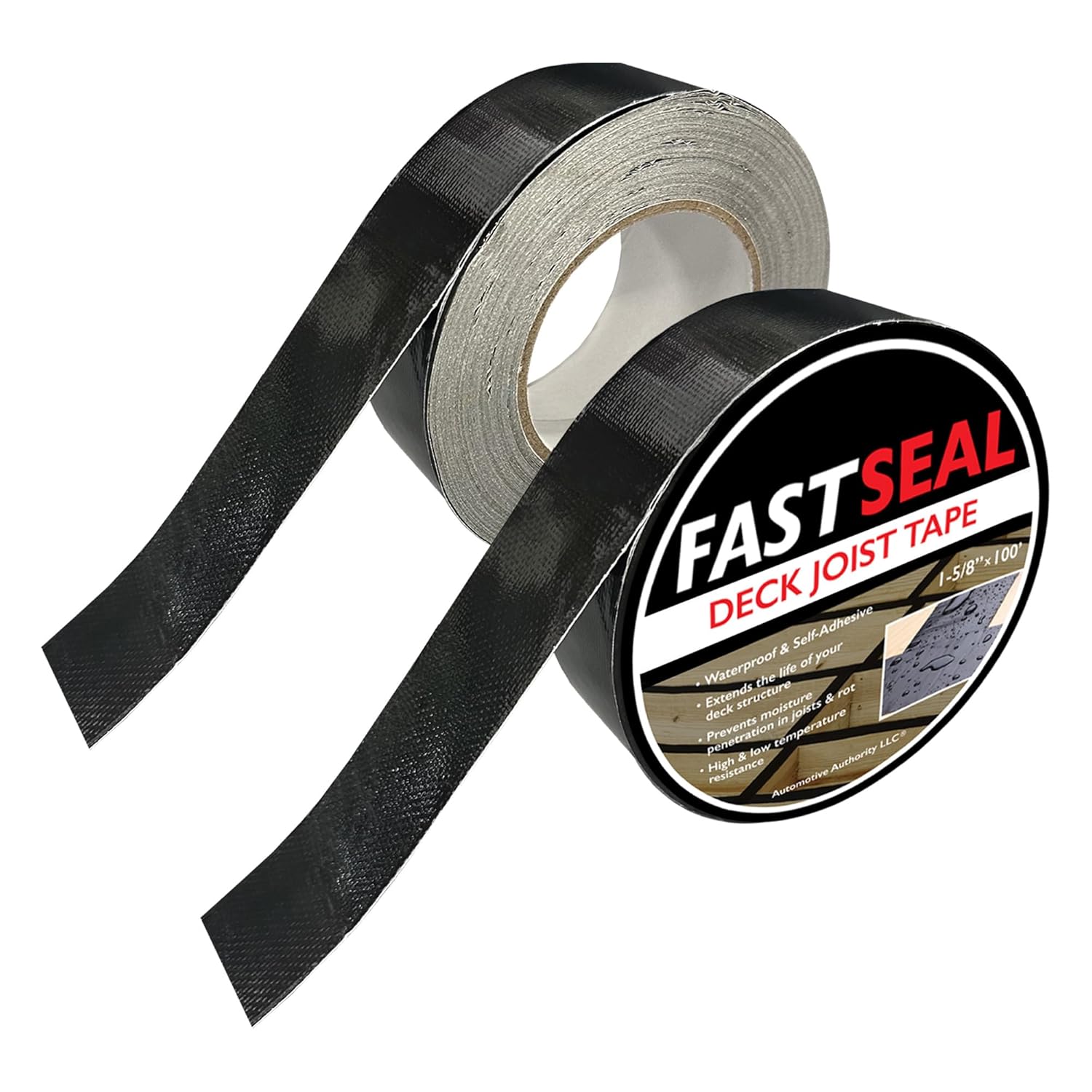Deck Joist Tape 1-5/8" x 100', Waterproof Weather Resistant Self-Adhesive Joist Tape, Anticorrosion Flashing Tape for Wood Joists Beams (2 Pack, 1-5/8" x 100')