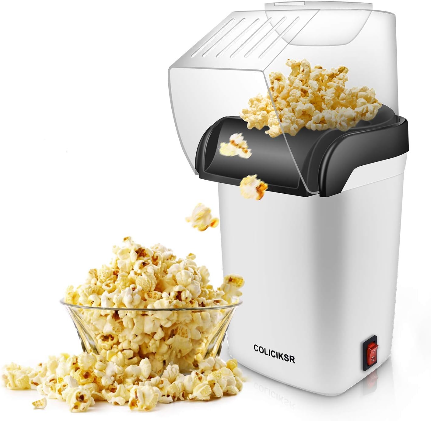 Hot Air Popcorn Maker,Fast Table Electric Popcorn Popper with Wide Mouth Design, ETL Certified, BPA-Free, No Oil Required Popcorn Machine for Home Movie Theater. (Popcorn Popper)