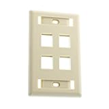 Hubbell IFP14EI Premise 1-Gang 4-Port Faceplate, ABS, Electric Ivory