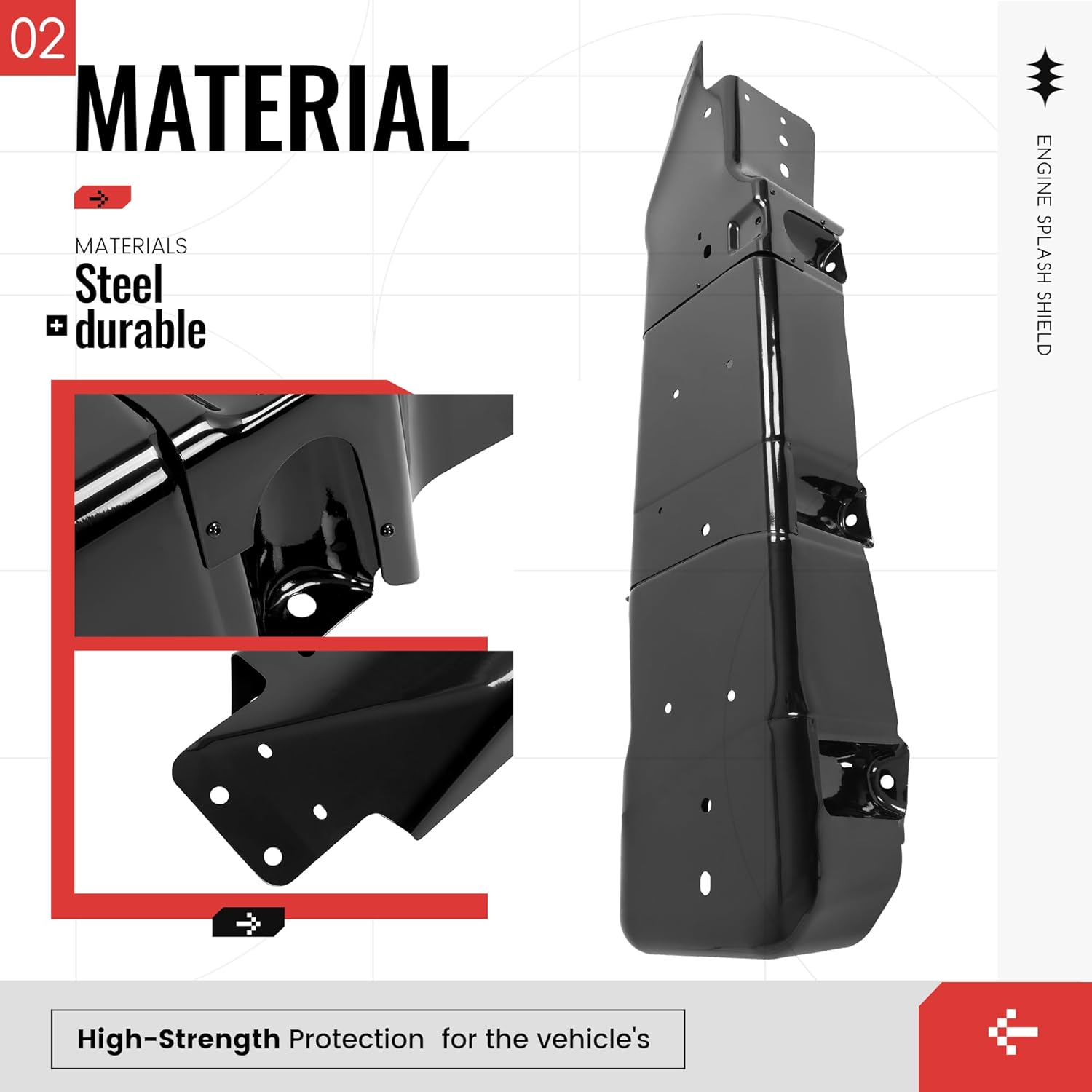 Fuel Tank Skid Plate Guard Compatible with 2007-2018 Jeep Wrangler 4 Door Powder Coated Heavy Duty Steel 52059747AD 52059747AE 52059747AF 52059747AG