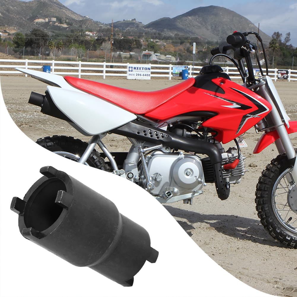 Tiiyee Chiave Per Controdado Frizione, Dado di Bloccaggio da 20-24 mm Bussola Spinner Olio Strumento Inglese Acciaio Rimozione Doppia Testa Quattro Artigli Nero CRF 600RR 450R 250L