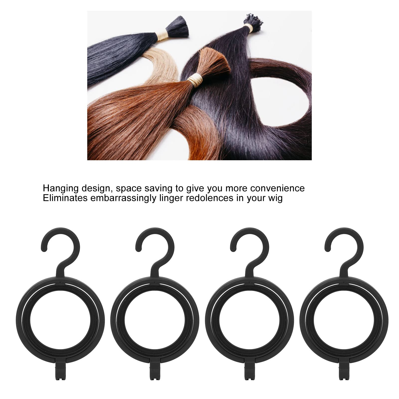 4pcs Portable Black Wig Storage Racks for Wigs Wig Hangers, Durable Collapsible Wigs Hanging Display Stands - Image 4