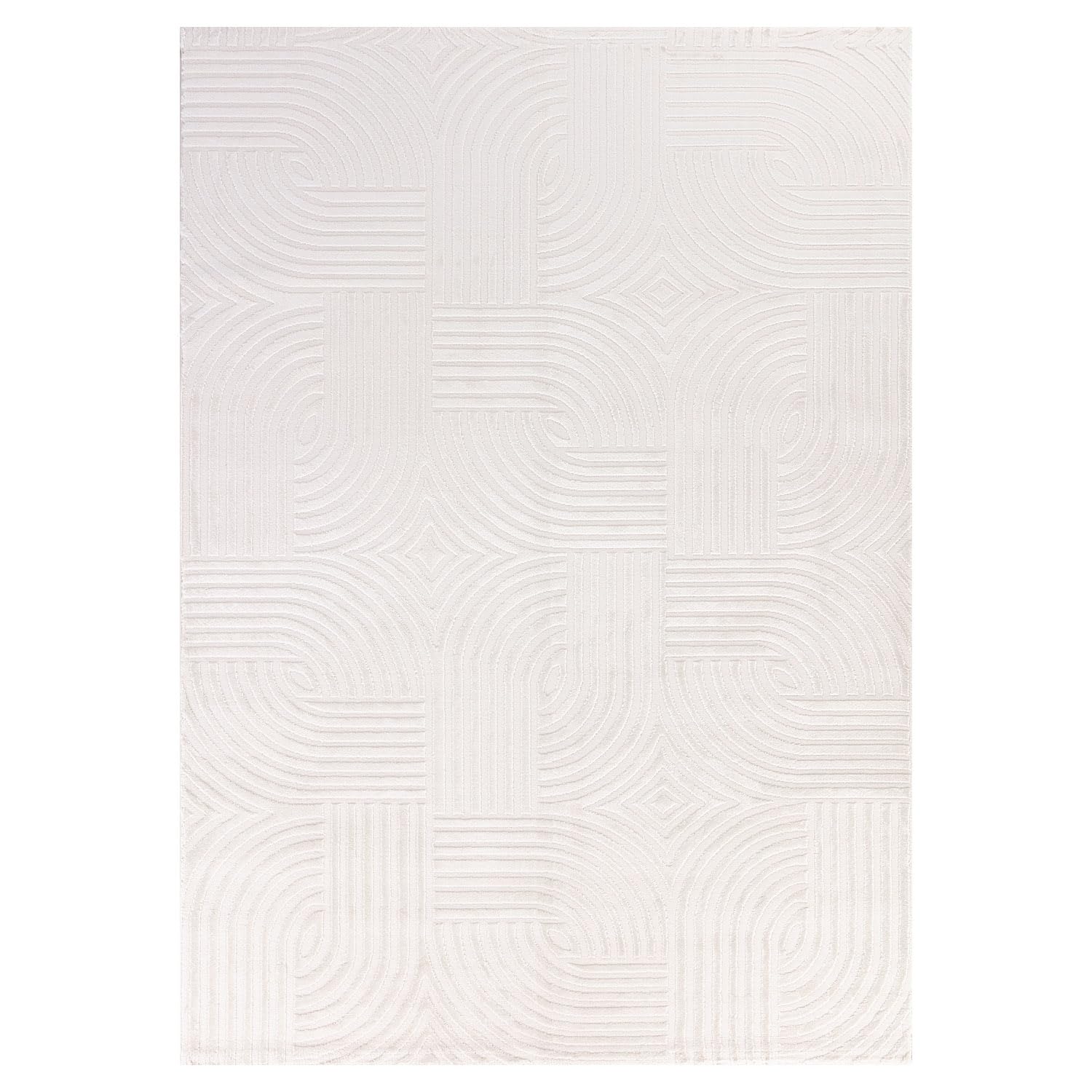 Carpettex Moderne Tapis Salon Tapis Chambre Nature 240 x 340 cm - Tapis à Poils Courts, Effet 3D Style Scandinave, Motif bohème scandinave Doux et Moelleux - Tapis Cuisine Moquette Salle de Sejour