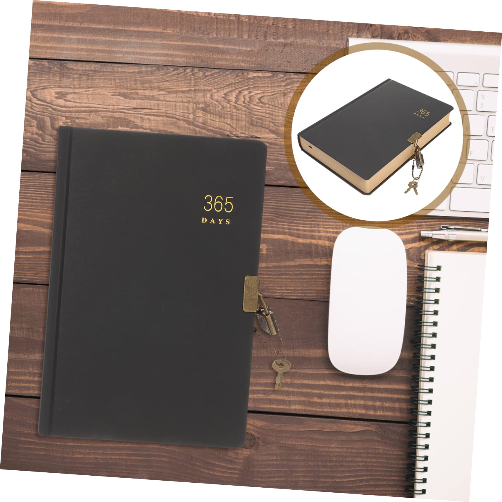 Diario Personale Stili multipli con Lucchetto 365 Giorni Quaderno in Carta Portatile Taccuino per Scuola e Uso Quotidiano per Studenti e Viaggiatori