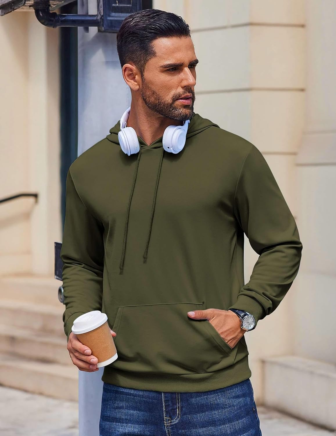 Sleepdown Men's Pull Over Hoodie, Midweight Fleece Hoodies for Men, Hooded Sweatshirt for Men - Image 5