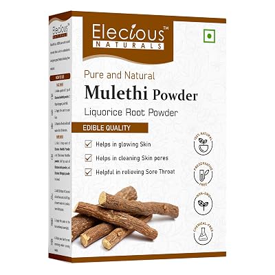Elecious Mulethi Powder For Face & Eating (200 Grams) | Licorice Powder | Yashtimadhu | Edible | Natural, Preservative-f