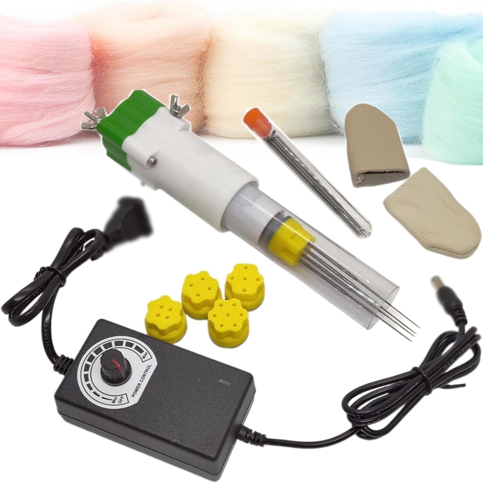 Kit per macchina elettrica per infeltrimento con ago in feltro di lana, strumento per infeltrimento in stile punch, regolazione continua della velocità e infeltrimento rapido, motore sostituito per