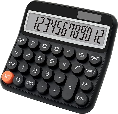 Miniatura 10 de Calculadora rosa degradado, calculadora de botón grande con pantalla LCD grande, accesorio de escritorio de oficina rosa intenso para oficinas,