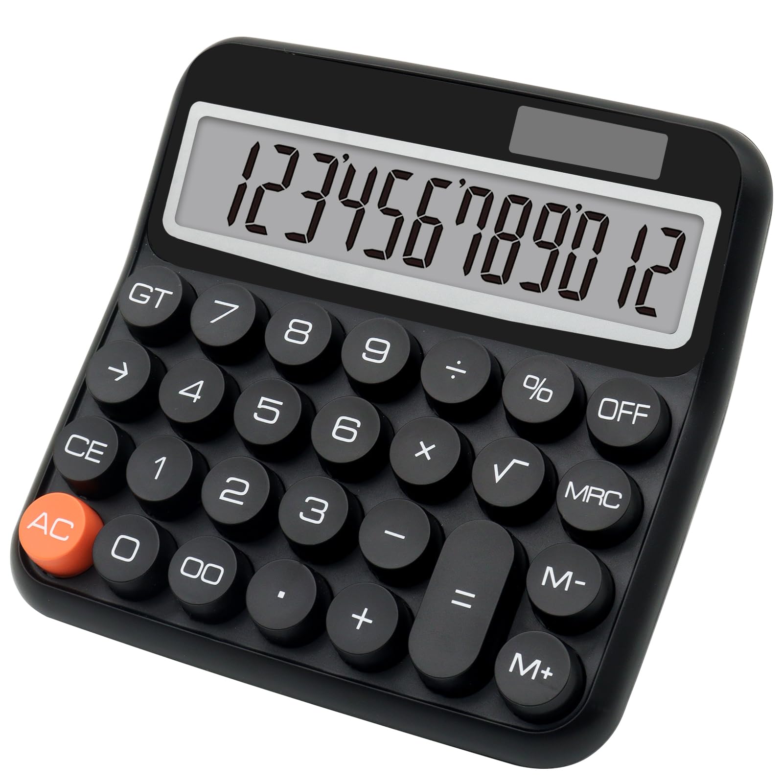 Calcolatrice nera, grande calcolatrice con grande display LCD