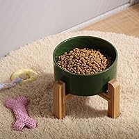 Vista 6 de Petygooing Tazón de cerámica elevado/relevado de 28 OZ para perros de razas pequeñas y medianas, plato de agua y comida para perros con soporte