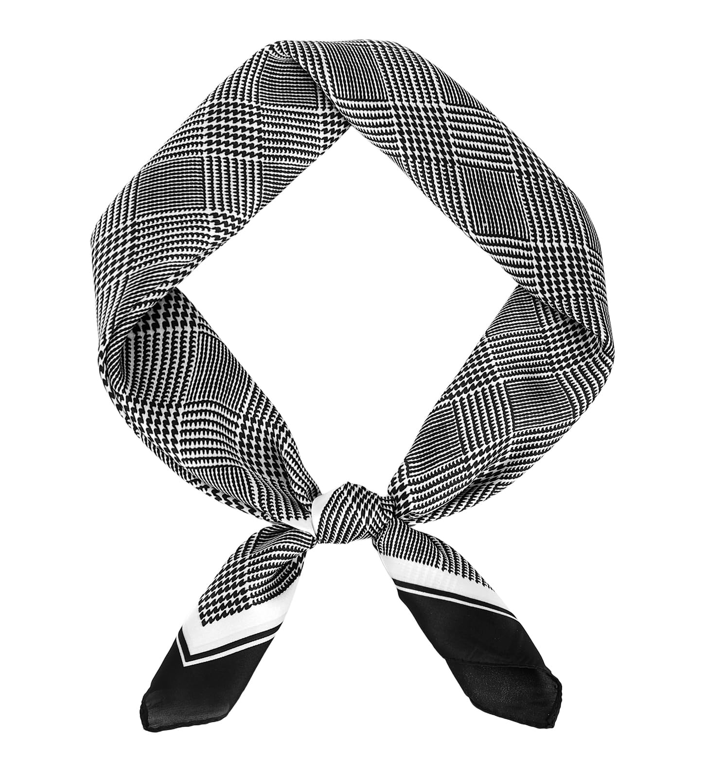 GERINLY Stripe Neckerchief for Men, Minimalism Square Scarf with Lines Pattern, Classic Bandana Silk Feel