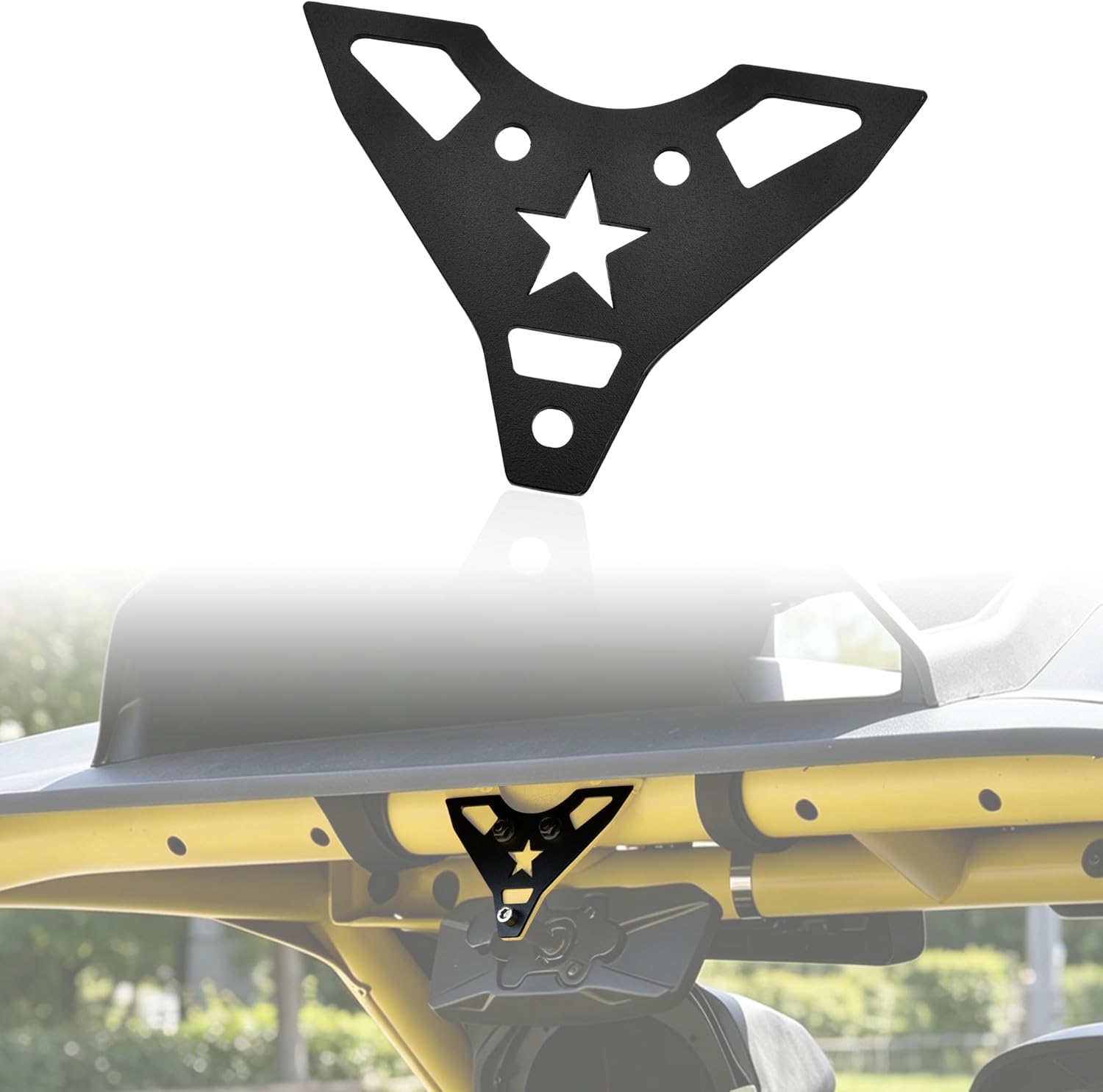 Aluminum Interior Rearview Mirror Cover Decorative Plate for Can-Am Maverick X3 XDS XRS MAX Turbo RR 2017-2026 & Maverick R MAX X RS 2024+ Accessories, Black Powder Coated UTV Interior Trim