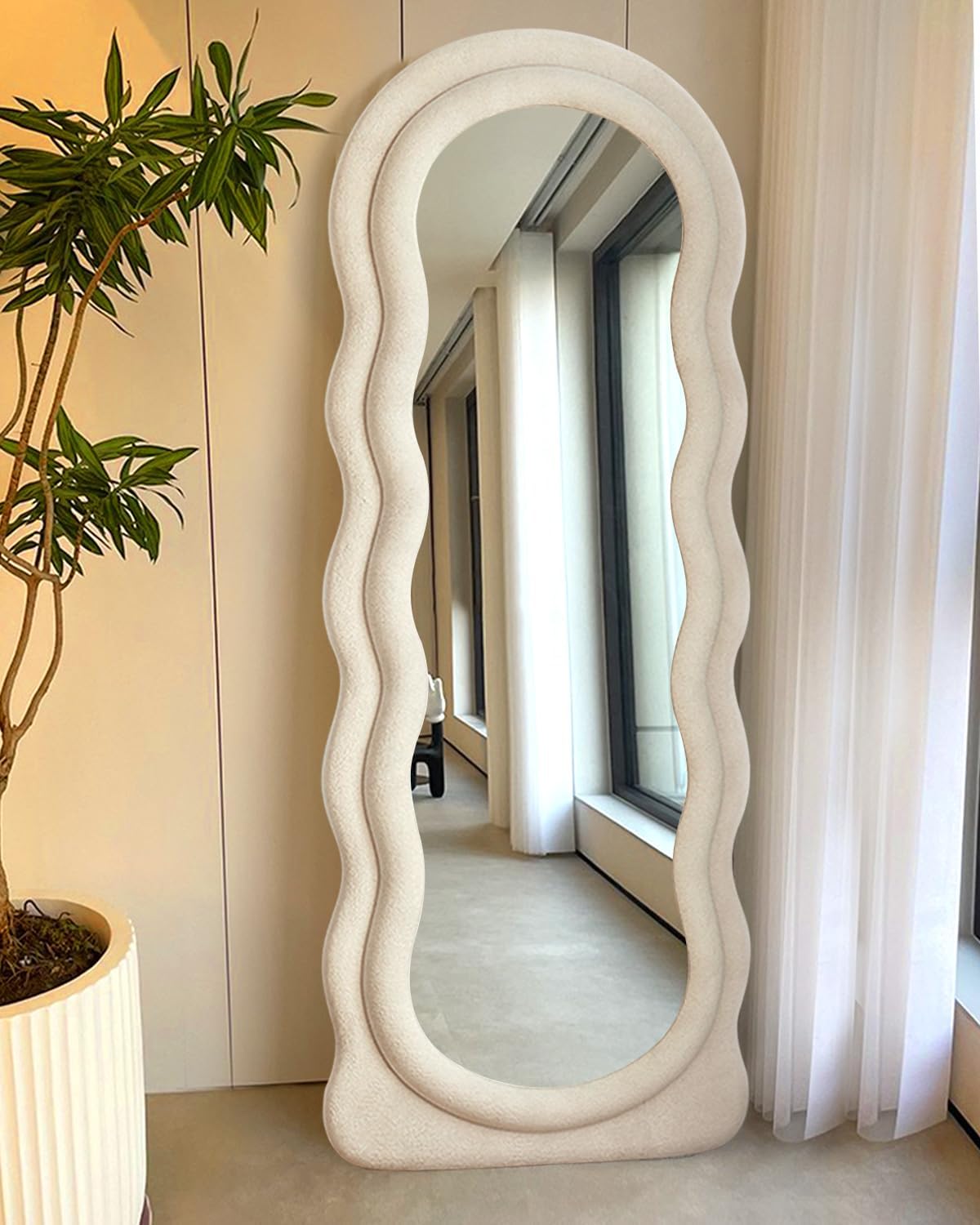 DYNWELL Full Length Mirror, Floor Mirror with Stand, Baby