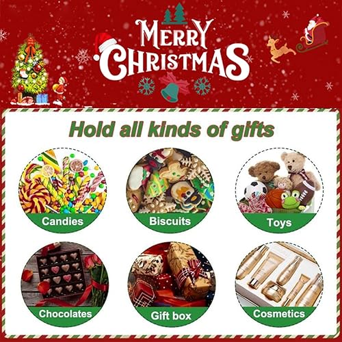 Miniatura 5 de DYSHAYEN Bolsa de regalo de Navidad de 19.7 x 27.6 pulgadas, bolsa de lona grande de Papá Noel para suministros de fiesta de Navidad (árbol de