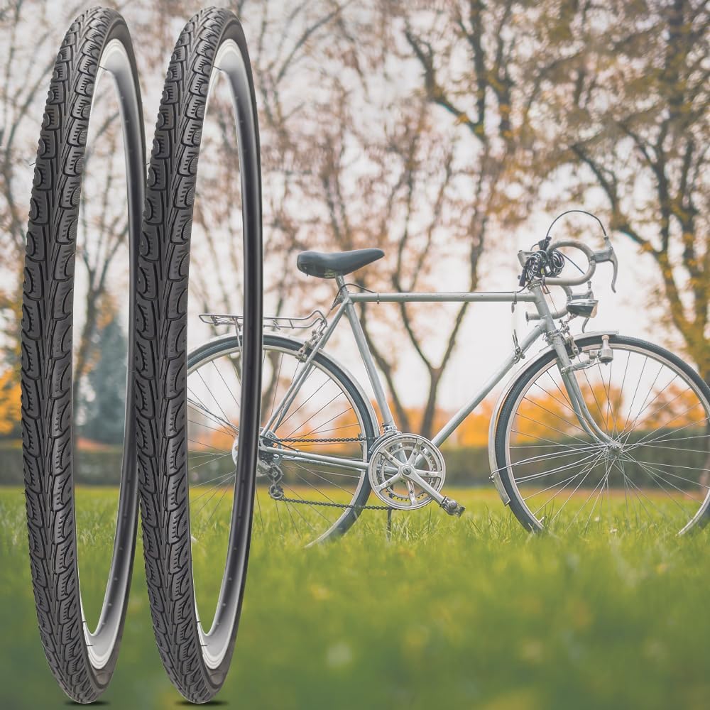 SIMEIQI 700x35C Bike Tire Foldable Replacement Tires with or Without Bike Tubes and Tire Levers for Road Bicycle