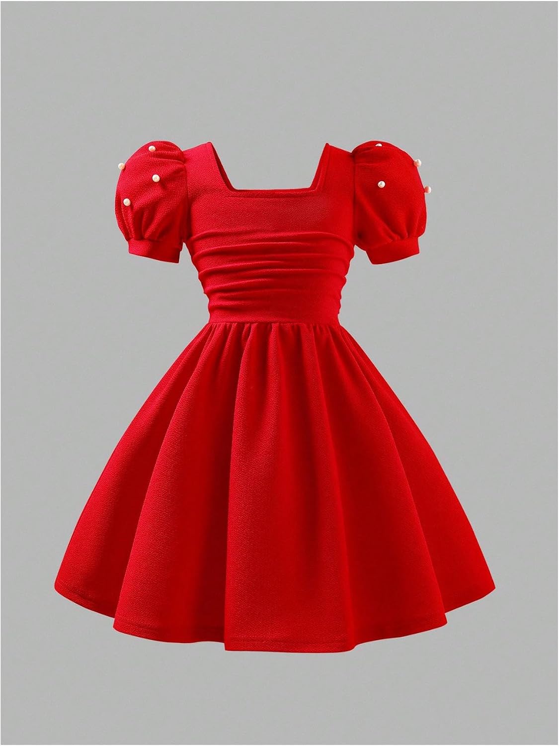 Floerns Girl's Elegant Puff Sleeve Formal Dress Ruffle Birthday Dance Wedding Guest Dresses
