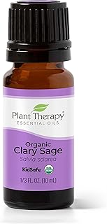 Plant Therapy Organic Clary Sage Essential Oil 10 mL (1/3 oz) 100% Pure, Undiluted, Natural Aromatherapy, Therapeutic Grade