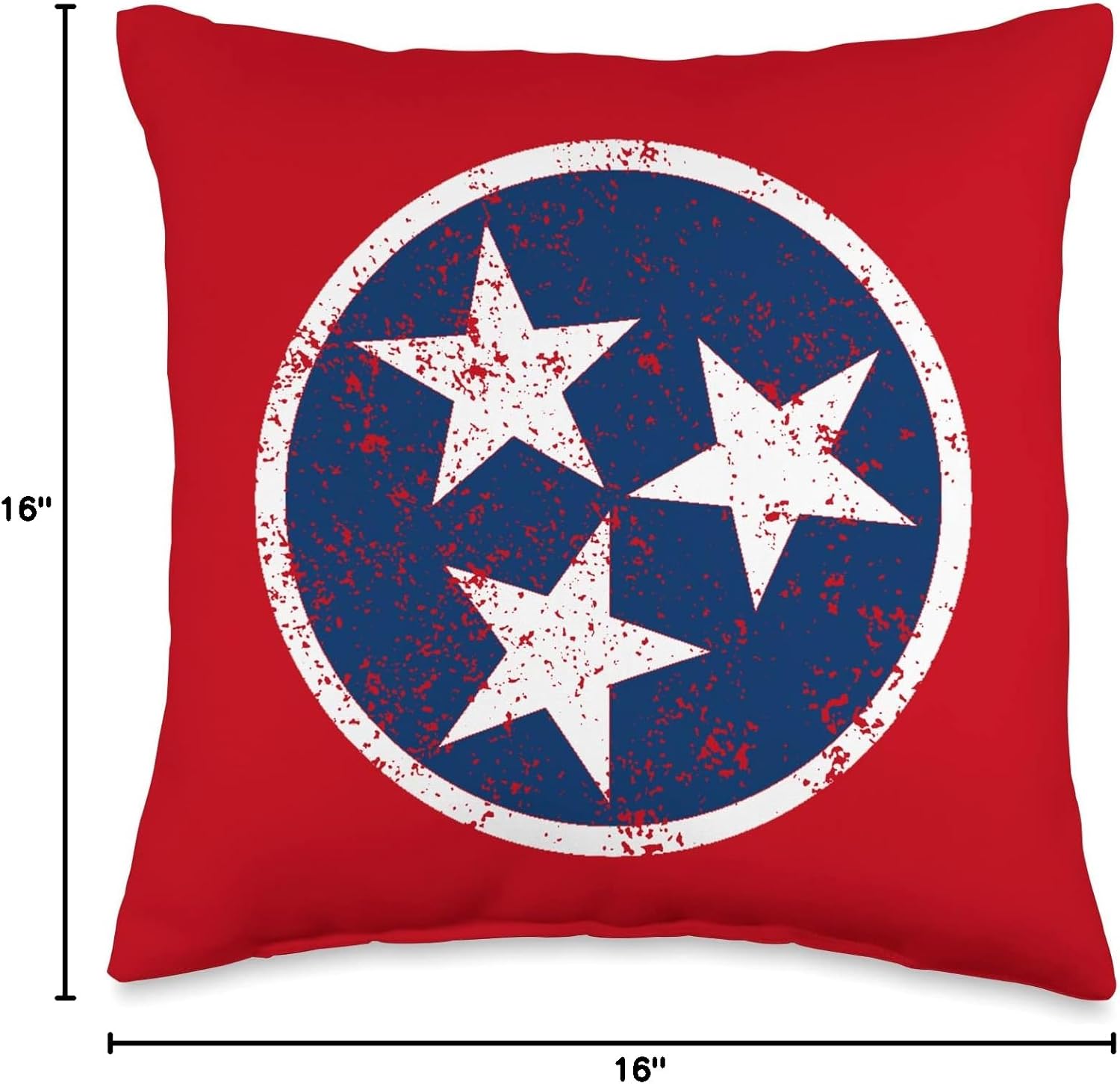 Vintage Tennessee Tri-Star Flag Throw Pillow