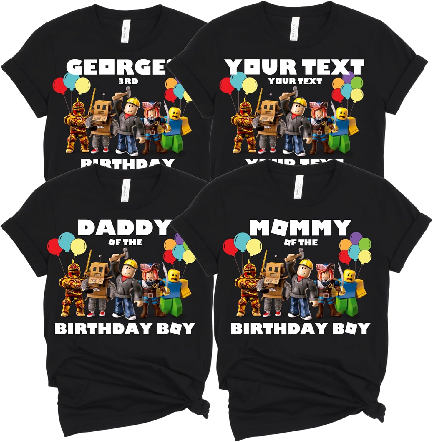 Custom Birthday Matching Shirts, Personalized Family Birthday T-Shirt, Robux Characters Video Games Birthday Customize Shirt Custom Birthday Matching Shirts, Personalized Family Birthday T-Shirt, Robux Characters Video Games Birthday Customize Shirt