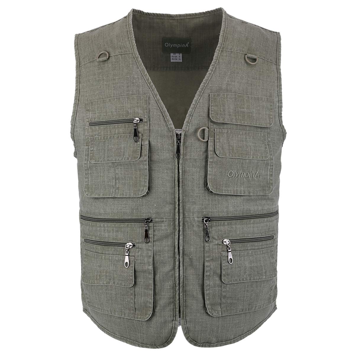 Men's Linen Lightweight Work Hunting Travel Utility Hiking Fishing Vests