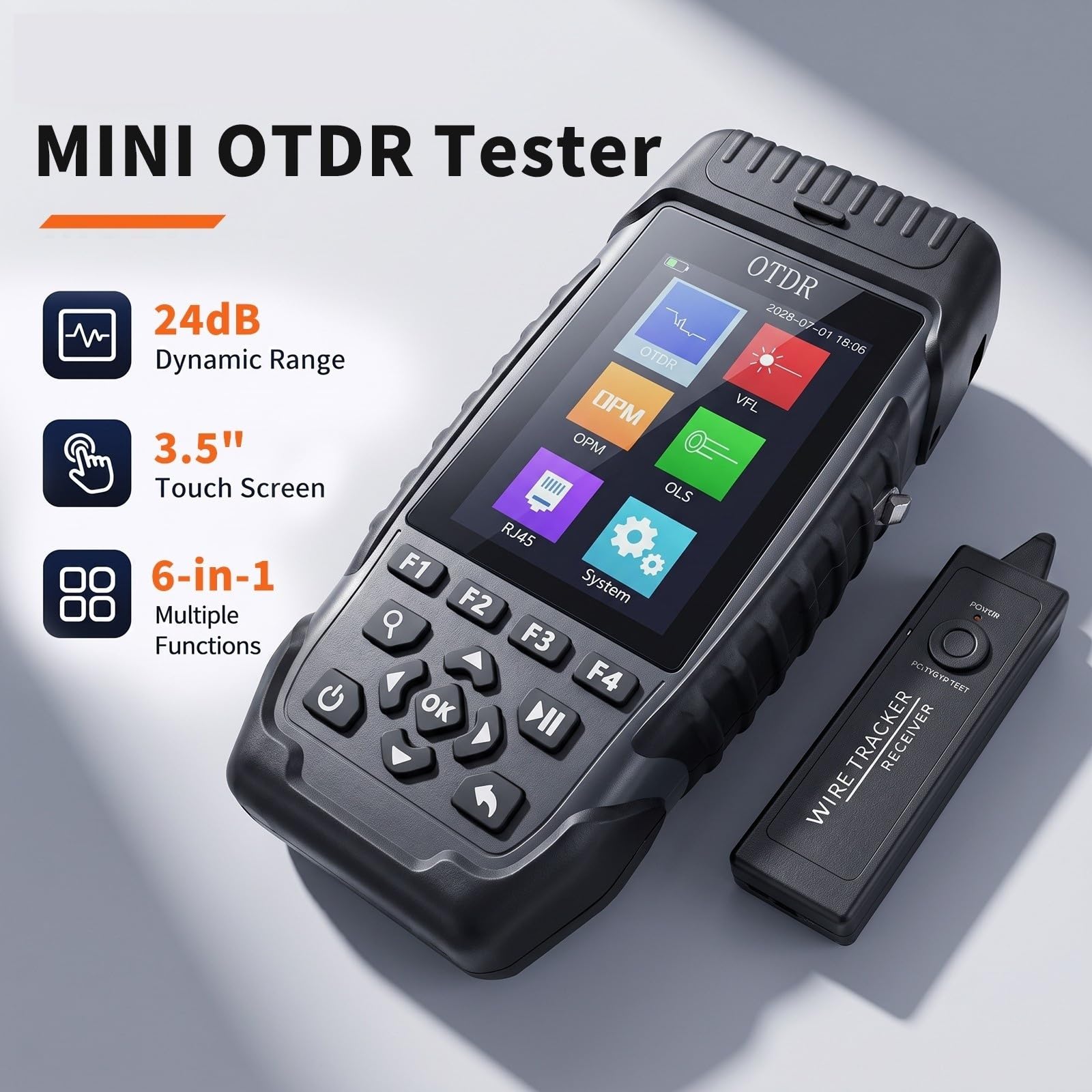 Tester per fibra ottica, Tester per cavi in ​​fibra ottica touch screen con riflettometro ottico multifunzionale nel dominio del tempo OTDR