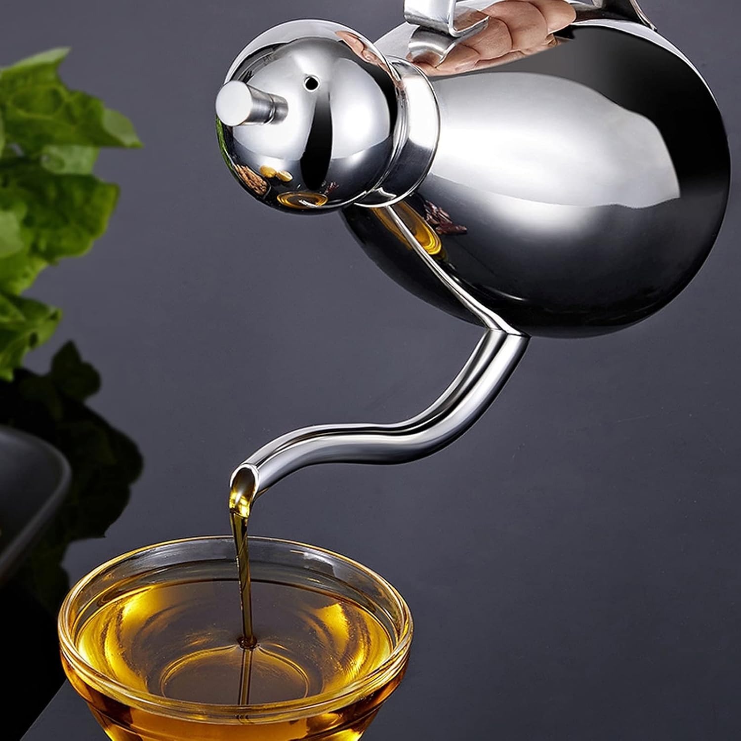 oil bottle Household Stainless Steel Oil and Vinegar Dispenser Thickened Oil Bottle with Handle and Spout Leakproof Oiler (16.9/33.8 Oz) oil sprayer(Size:Large)