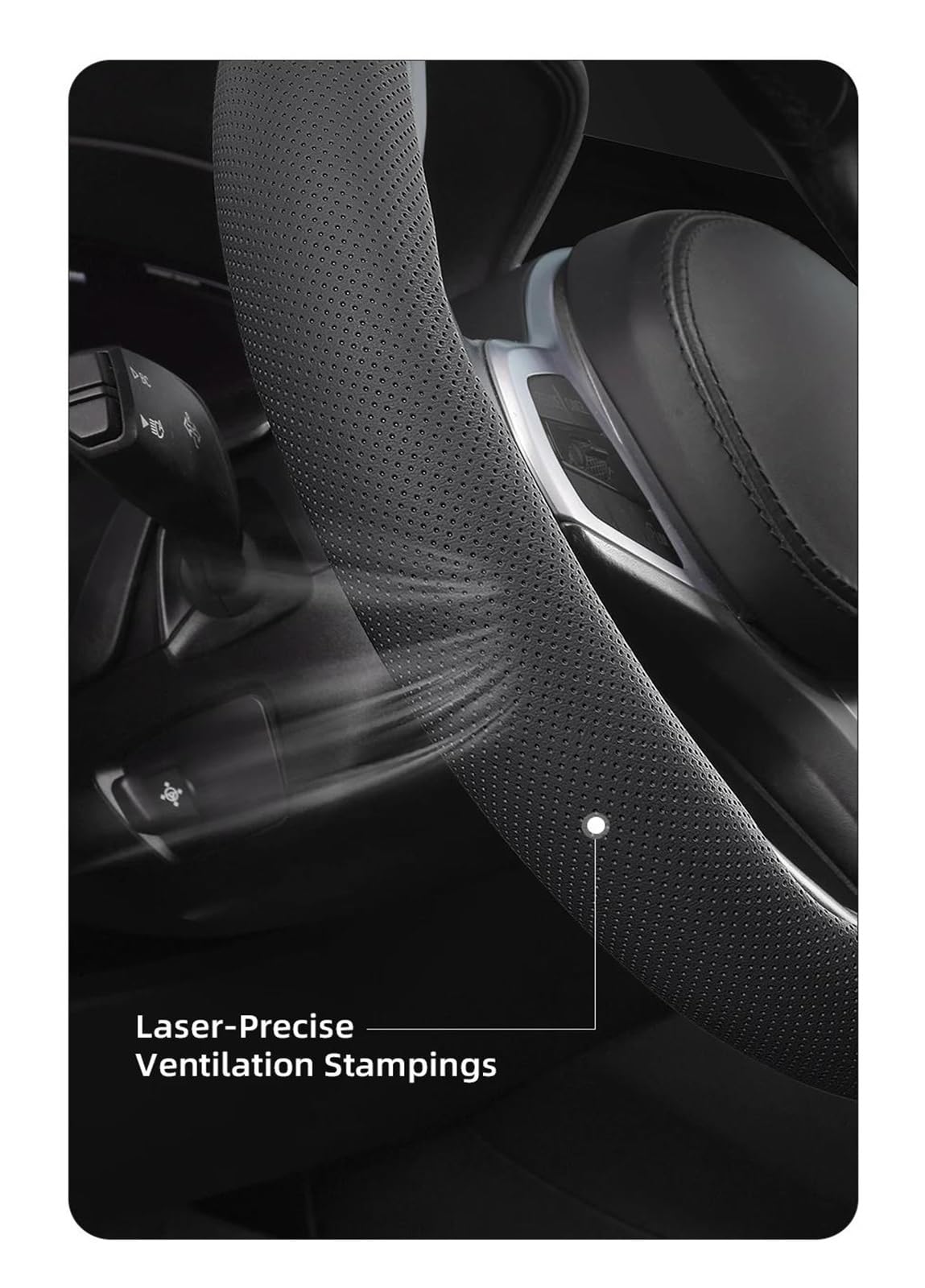 Volante Automóvil Funda Volante Transpirable Segmentada para Peugeot 206 208 3008 308 207 307 2008 508 5008 407 107 106 Protector Volante Coche(Mocha Oval 2P)