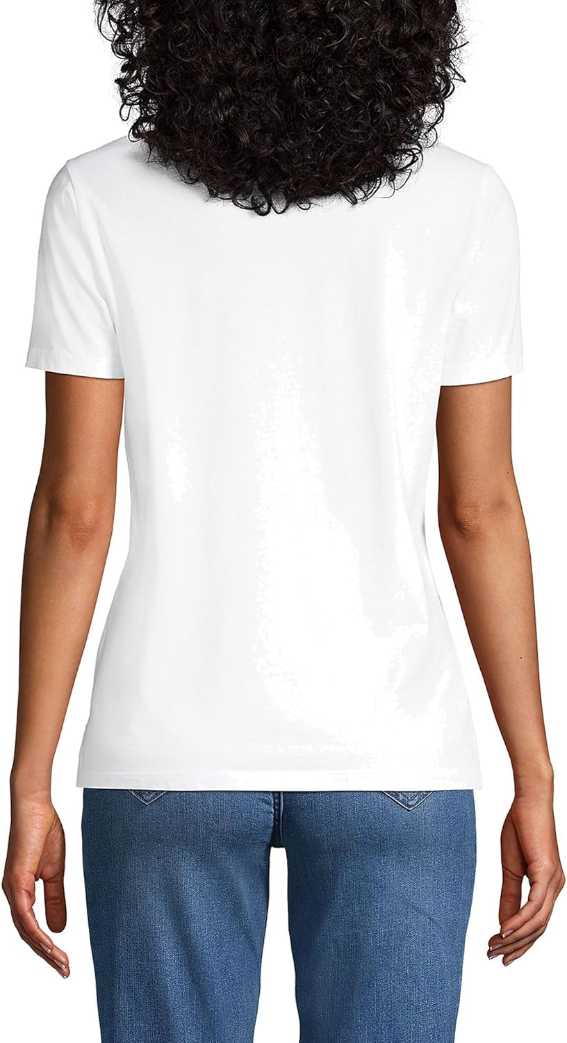 Lands' End Women's Relaxed American-Grown Supima Cotton Crew Neck T-Shirt - Image 2