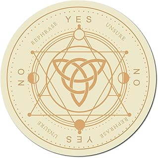 CREATCABIN Pentagram Pendulum Board Wooden Witch Altar Board Carved Board Dowsing Metaphysical Message Witchcraft Wiccan Altar Supplies for Divination Wicca Meditation Pagan 7.8 x 7.8 Inch