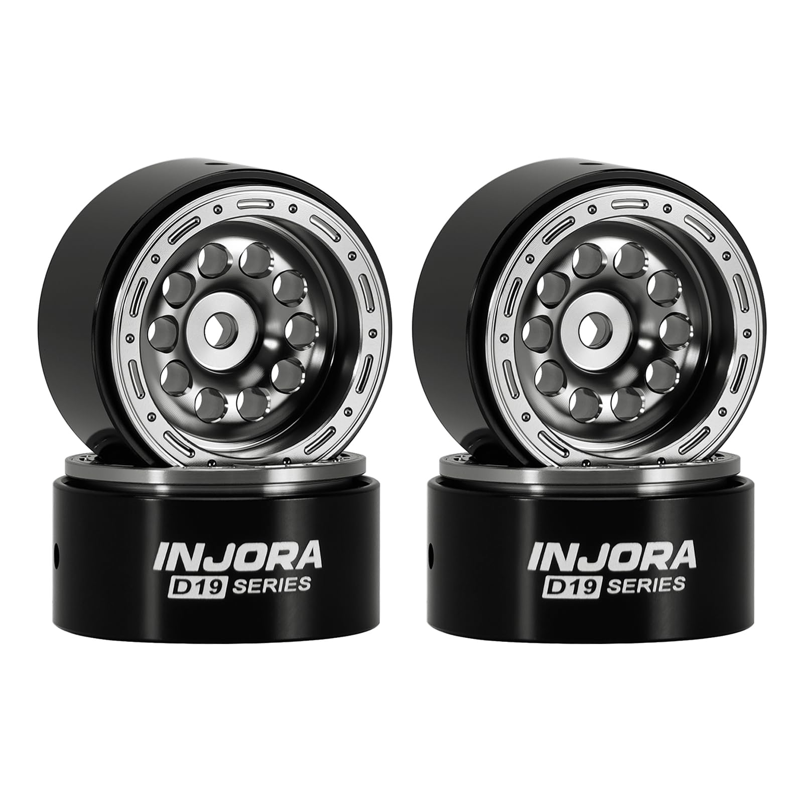 INJORA D19 0.7" Aluminum Beadlock Wheels for 1/30 Axial SCX30, W7008